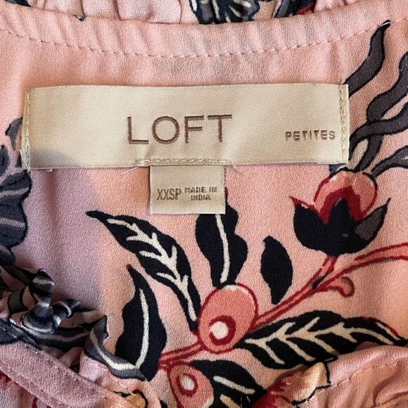 Loft Pink Floral Top Size XXSP - Picture 6 of 8